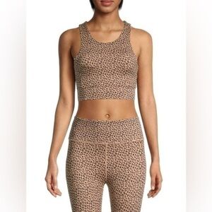 ALL FENIX Leopard-Print Longline Sports Bra